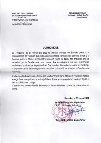 La gendarmerie malienne ouvre une enquête sur la tuerie de mauritaniens