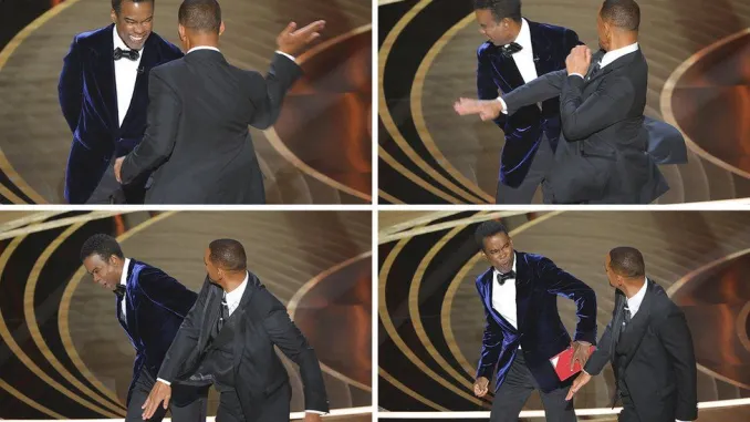Will Smith donne une gifle à Chris Rock sur scène pour défendre sa femme 