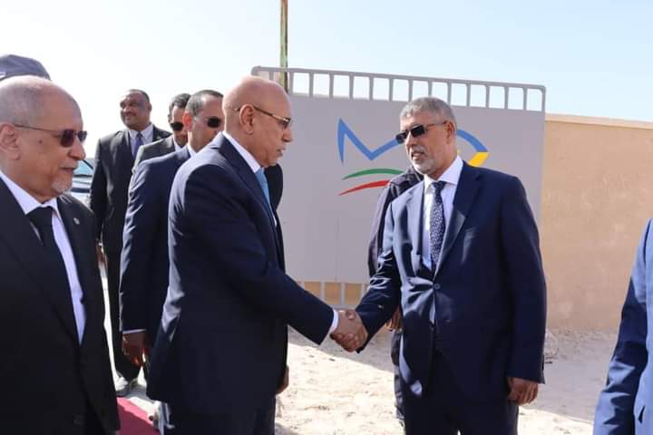 الرئيس غزواني خلال تدشينه للمنصة- وزارة الصيد