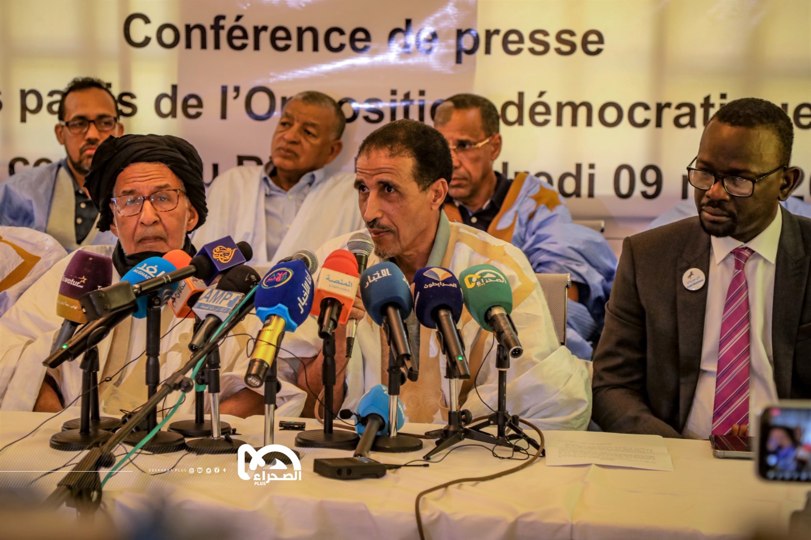 جانب من المؤتمر الصحفي لأحزاب المعارضة- الصحراء