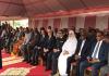 جانب من المنصة الرسمية لحفل وضع الحجر الأساس للعمارة 