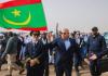 الرئيس غزواني خلال وضع حجز الأساس لطريق أطار شنقيط- رئاسة الجمهورية
