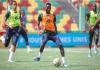 جانب من الحصة التدريبية التي خاضها المنتخب الوطني مساء الجمعة- FFRIM