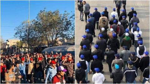 بالقبعات الحمراء.. المتظاهرون خرجوا ردا على القبعات الزرقاء