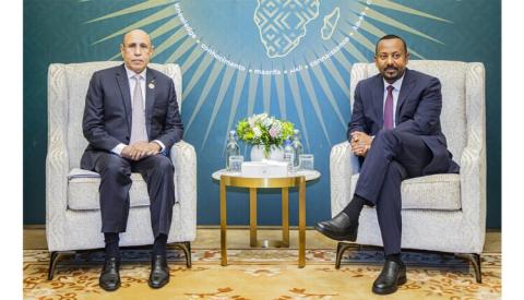 جانب من مباحثات الرئيس غزواني ورئيس وزراء إثيوبيا