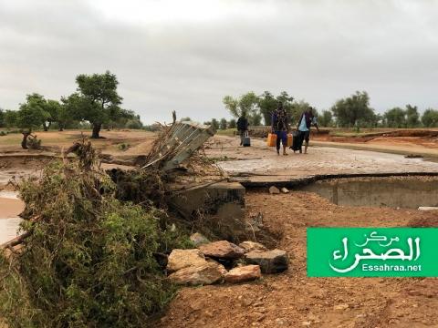 الطريق المؤدي إلى سيليبابي أتلفته المياه أواخر أغسطس 2019 – (أرشيف الصحراء)