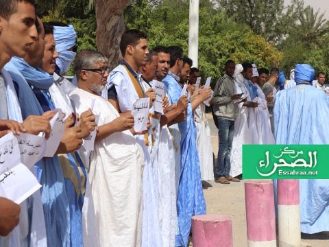 وقفة أمام الرئاسة للمطالبة بالقصاص لضحية اعتداء الرياض (المصدر: الصحراء)