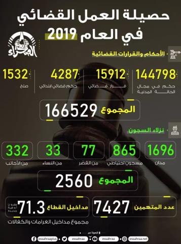 حصيلة العمل القضائي 2019 (المصدر: الصحراء)