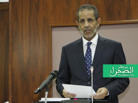 الوزير الأول إسماعيل ولد بده ولد الشيخ سيديا أمام البرلمان- (المصدر: الصحراء)