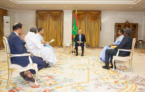 جانب من مقابلة الرئيس غزواني مع وسائل الإعلام الموريتانية- الصحراء