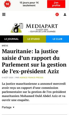 صحيفة Mediapart تنشر تقريرا عن موريتانيا