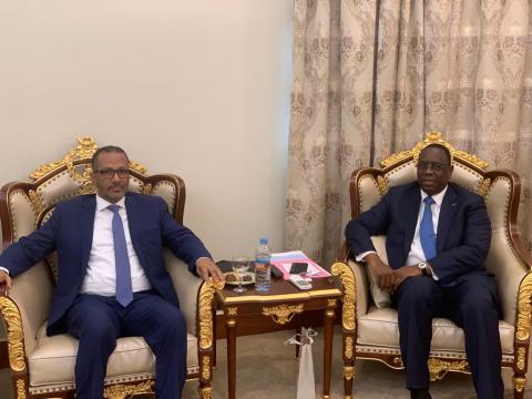 رئيس أرباب العمل في لقاء مع الرئيس السنغالي (المصدر: انترنت)