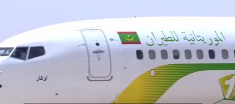 الطائرة التي استخدمها كيتا لدى وصولها مطار نواكشوط 