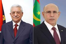 الرئيسان الموريتاني والفلسطيني (ارشيف انترنت)