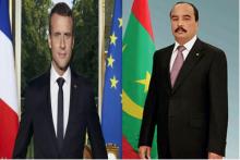 الرئيسان الموريتاني و الفرنسي - (المصدر: وما)
