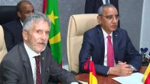 وزيرا الداخلية الموريتاني والإسباني خلال زيارة مارلاسكا لنواكشوط- نوفمبر 2022