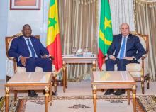 الرئيسان غزواني وصال خلال مباحثاتهما في القصر الرئاسي بالعاصمة نواكشوط