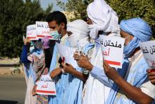 الطلاب الممنوحون للمغرب يتظاهرون أمام وزارة التعليم العالي ـ (المصدر: الصحراء)