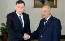 رئيس حكومة الوفاق الليبية مع الرئيس الجزائري (المصدر: انترنت)