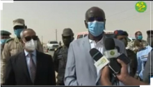 وزير الداخلية خلال تصريحه عقب زيارة تفقدية لمداخل نواكشوط ـ (المصدر: وما)