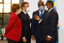 قادة فرنسا، ألمانيا، السنغال والكونغو على هامش القمة- (انترنت)