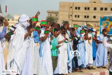 جانب من الوقفة التضامنية مع غزة أمام السفارة الأمريكية بنواكشوط- الصحراء