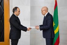 جانب من تسلم الرئيس غزواني لأوراق اعتماد السفيرين الايراني والجنوب افريقي